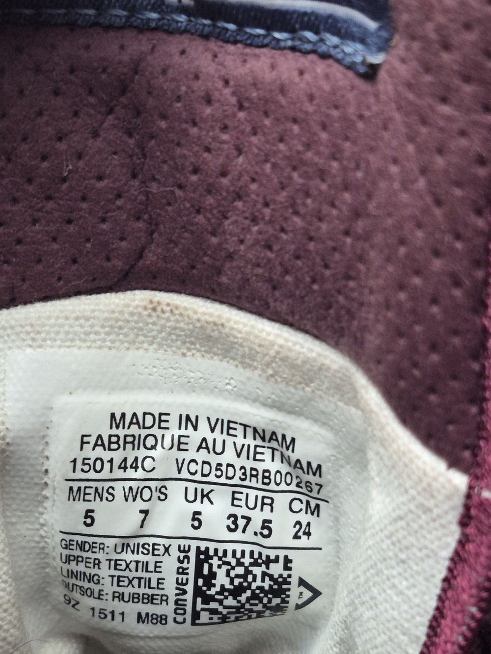Converse Chuck Taylor All Star High Top Sneakers - Burgundy - Picture 10 of 10
